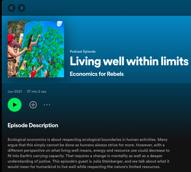 Living well within limits