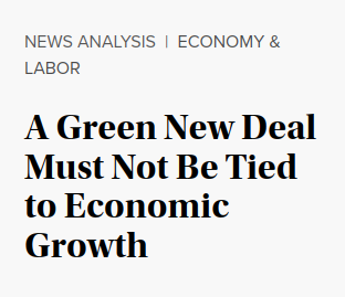 A Green New Deal Must Not Be Tied to Economic Growth