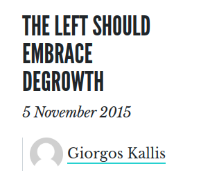 The Left Should Embrace Degrowth