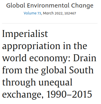 Imperialist appropriation in the world economy: Drain from the global South through unequal exchange, 1990-2015