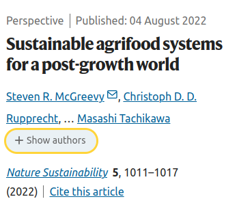 Sustainable agrifood systems for a post-growth world