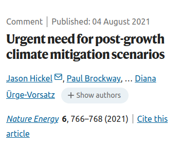 Urgent need for post-growth climate mitigation scenarios2